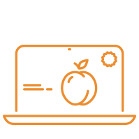icone différentes variétés pêches, nectarines et abricots